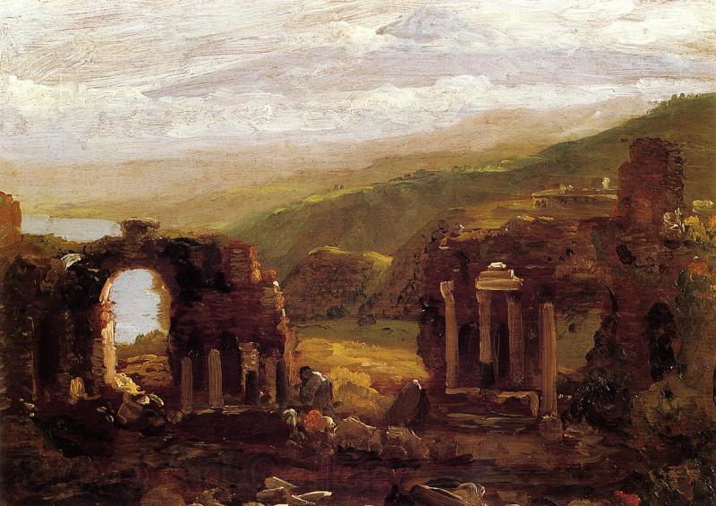 Thomas Cole Ruins of Taormina Norge oil painting art